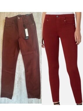 NWT Liverpool Gia Glider The Skinny Pull On Pant Jeans Maroon 2/26